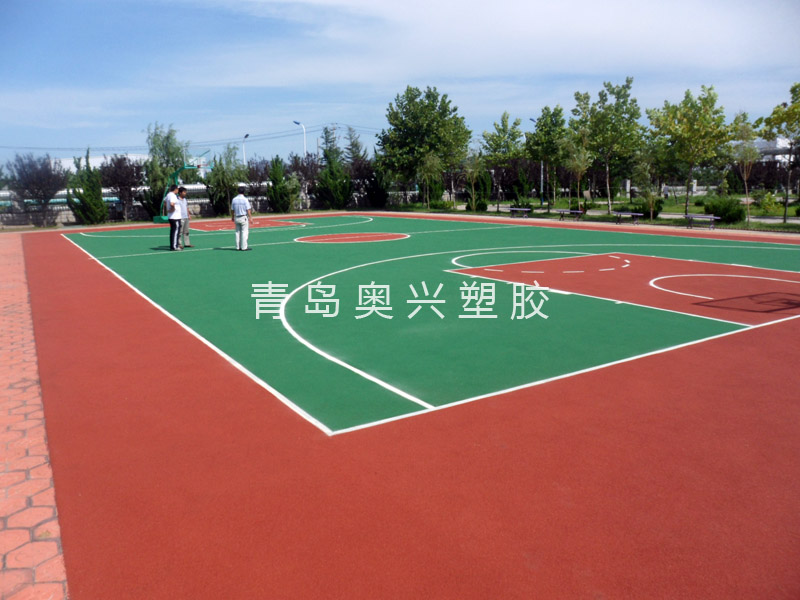 环保EPDM透气型塑胶篮球场图片